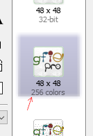 Color depth as displayed in page list