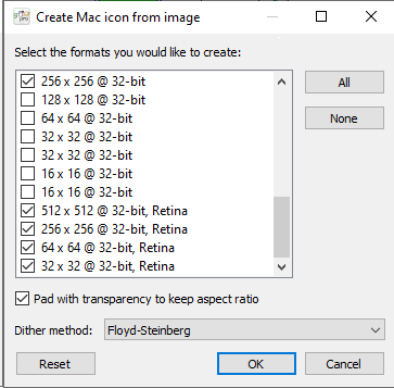 Create Mac icon from image dialog