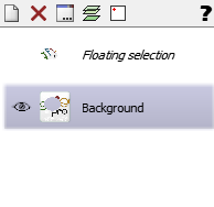 Floating selection in layer list