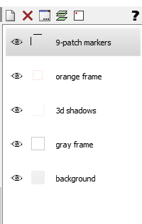 Layer list containing several layers