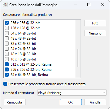 Crea una icona Mac dalla finestra di dialogo dell'immagine