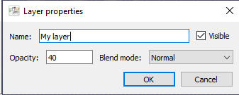 Layer properties dialog