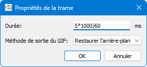 Définition de la durée de la trame ANI dans la boîte de dialogue Propriétés de la trame