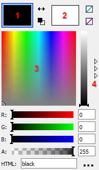 Panneau de sélection des couleurs