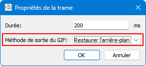 Réglage de la méthode de sortie des trames GIF