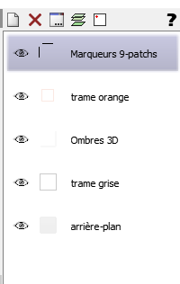 Liste de calques contenant plusieurs calques