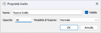 Finestra di dialogo delle proprietà del livello